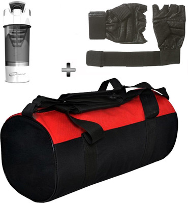 

5 O'Clock Sports Gym Bag , Gloves and White Cyclone Shaker Bottle Combo Pack For Men|Women A Must Have Gym Bag Combo Kit For Boy's Girl's Fitness . Gym & Fitness Kit
