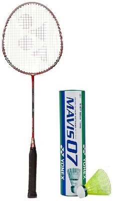 

Yonex Combo of Two One 'Carbonex 7000 Ex' Badminton Racket and One Box of 'Mavis-07' Shuttle cock (Pack of 6) (Color on availability) Badminton Kit