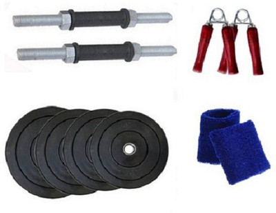 

YUKI ONLINE SERIES : NICKLE DUMBELL RODS , 12 KG ( 3 KG X 4 ) WEIGHT PLATES , HAND GRIP , SWEAT BAND Gym & Fitness Kit
