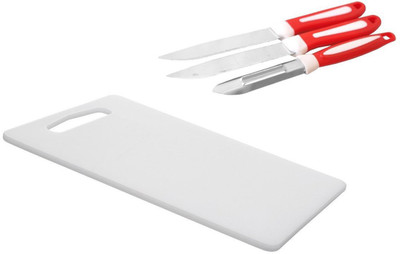 

Moforce BEEzy Chopping Board and Knives Combo - Set of 2 Sharp Knives, 1 Peeler and Non-stick Vegetable Chopping Board with Handle (Assorted color) MB-Combo1 Multicolor Kitchen Tool Set(Multicolor)