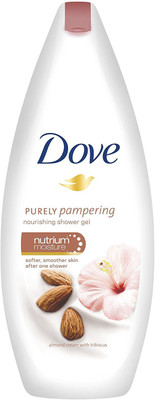 

Dove Purely Pampering Nutrium Moisture Nourishing Body Wash Almond Cream & Hibiscus 16.9 Oz Shower Gel(500 ml)