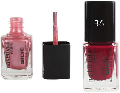 

Makeover Professional Nail Paint Sparking Pink-03 , Nail Paint Dark Magneta-36 Multi(Pack of 2)