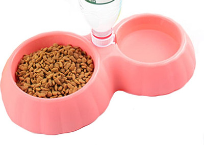 

Anokhe Collections 2 in 1 Food Bowl with Water Bowl for Puppies / Dog / Cat / Other Pets (Pink) Round Plastic Pet Bowl(NA ml Pink)