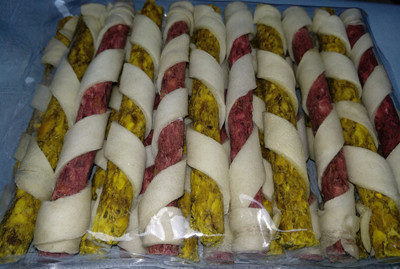 

SAWAY Raw Hide Spiral Mutton Chicken Mix 350g Chicken, Beef Dog Chew(350 g, Pack of 2)