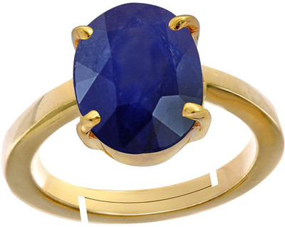 AJ 11.25 Ratti Natural Blue sapphire (Neelam) Adjustable ring Copper Sapphire Copper Plated Ring at flipkart