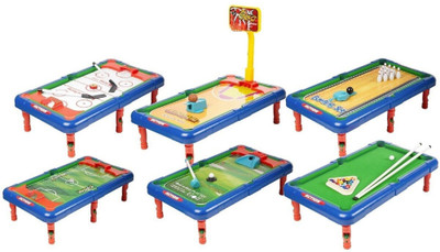 Emob 6 in 1 Action Table Outdoor Indoor Sports Toys with Multiple Gaming Accessories