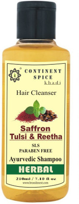 

Continent Spice Khadi Saffron Tulsi & Reetha Herbal Hair Cleanser (210ml) -(SLS-Paraben Free) CS682005(210 ml)