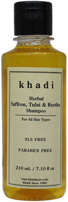 

Khadi Herbal Saffron, Tulsi & Reetha Shampoo SLS-Paraben Free(210 ml)