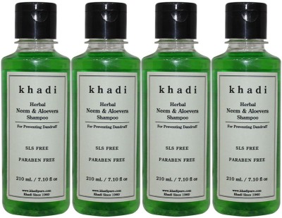 KHADI Herbal Neem & Aloevera Shampoo SLS-Paraben Free(840 ml)