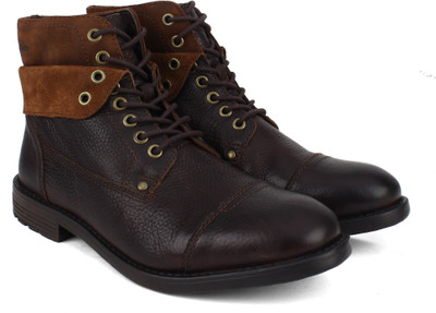 

Clarks Faulkner Hi Walnut WLined Boots For Men(Brown