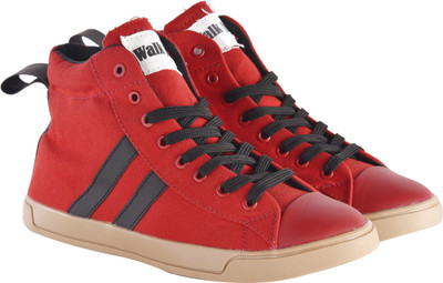 

Walkjump smart and stylish ankle Sneakers For Men(Red, Black
