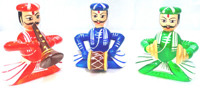 

Crafts India Handcrafted Wooden Karnataka Band Set Decorative Showpiece - 10 cm(Wooden, Multicolor)