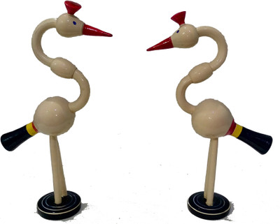 

Crafts India Handcrafted Wooden Crane Pair Decorative Showpiece - 25 cm(Wooden, Multicolor)