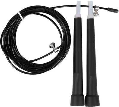 

Aurion Adjustable Skipping Rope 10 Ft Cable, Lightweight (Assorted Colors) Speed Skipping Rope(Black, Pack of 1)