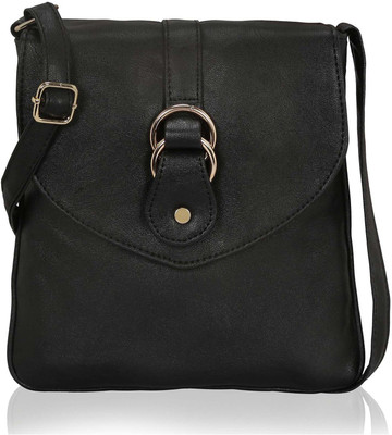 

Kleio Women Casual Black Leatherette Sling Bag