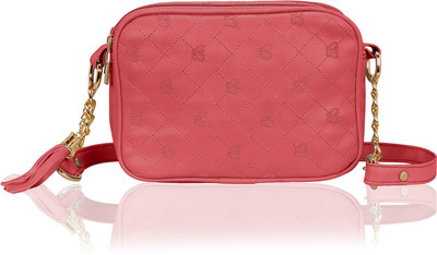 

Kleio Women Evening/Party Red, Gold PU Sling Bag, Gold;red