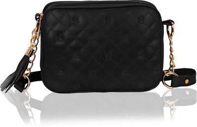 

Kleio Women Casual Black PU Sling Bag