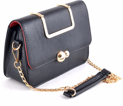 

Urbantra Women Evening/Party Black Leatherette Sling Bag