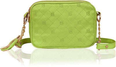 

Kleio Women Evening/Party Green PU Sling Bag