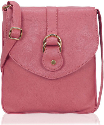 

Kleio Women Casual Pink Leatherette Sling Bag