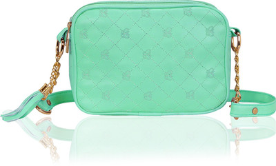 

Kleio Women Casual Green PU Sling Bag