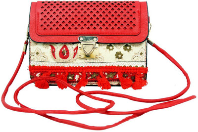 

Hydes Girls Casual Red Leatherette Sling Bag