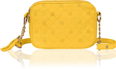 

Kleio Women Casual Yellow PU Sling Bag