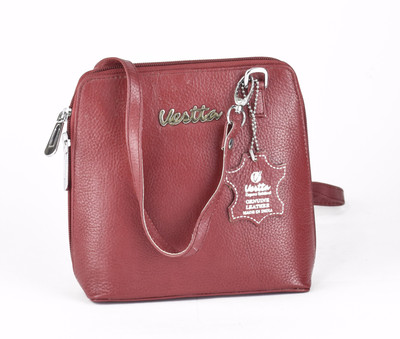 

Vestta Women Casual Red Genuine Leather Sling Bag