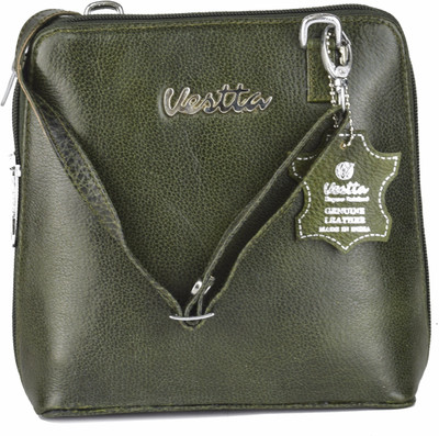 

Vestta Women Casual Green Genuine Leather Sling Bag