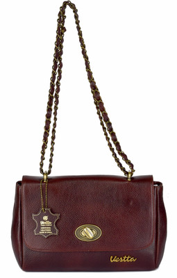 

Vestta Women Casual Brown Genuine Leather Sling Bag