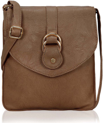 

Kleio Women Casual Brown Leatherette Sling Bag