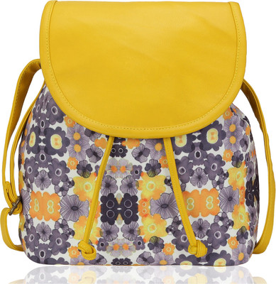 

Kleio Women Casual Yellow Canvas, PU Sling Bag