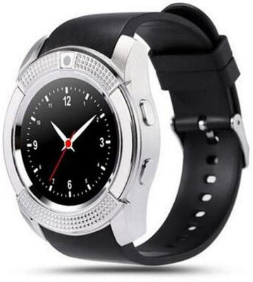 

MOBILE FIT Appl.e compatible bluetooth smartwatch with camera,sim-card slot and memory card slot Silver Smartwatch(Black Strap Free Size)