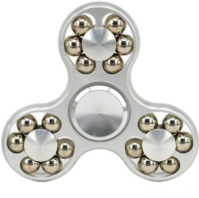 

S.Blaze Amazing Design Metal 3 Arm Silver 18 Gear Ball Fidget Spinner Toy for Kids & Adults for Stress Releasing(Silver)