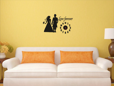 

Naveed Arts  Acrylic wall clock Sticker(Pack of 1, Black