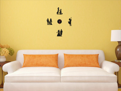 

Naveed Arts  Acrylic wall clock Sticker(Pack of 1, Black