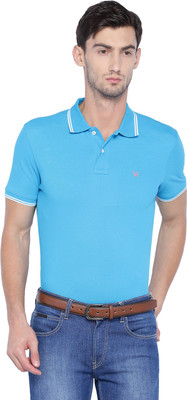 Allen Solly Solid Men Polo Neck Blue T-Shirt
