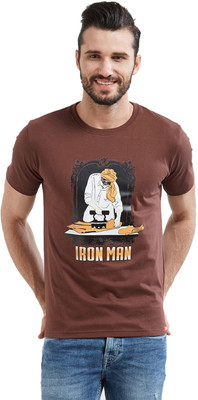 

Wear Your Opinion Printed Men's Round Neck Brown T-Shirt