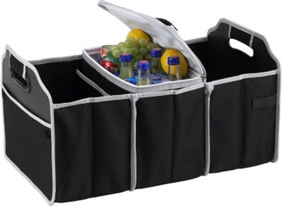 

Simplex Folding Flat Trunk Organizer for Storing Tools, Maps, Cleaning Supplies, Bottles, Tools, Groceries and More(Black)
