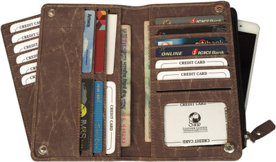 

SAW LEATHER GOODS Girls Casual Brown Artificial Leather Wallet(21 Card Slots), Tan