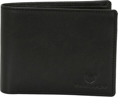 

Tan Luzo Men Black Genuine Leather Wallet(5 Card Slots)