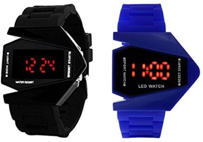 Aaradhya Fashion Black & Blue Digital Led Rocket-007 Shape Combo-2 Watch  - For Boys   Watches  (Aaradhya Fashion)