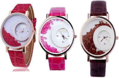 indium PS0186PS NEW WATCH RED & PINK & BROWN INDIUM BRAND LATEST COLLECTON ZONE NEW THREE WATCH IN ONE PACK Watch  - For Girls   Watches  (INDIUM)