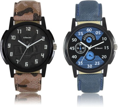E-Smart W06-02-03-COMBO Black and Blue Dial analogue Watch Combo for men Watch  - For Men   Watches  (E-Smart)