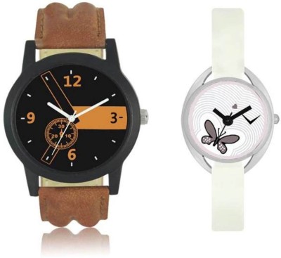 FASHION POOL GENTS & LADIES MOST STYLISH & UNIQUE ROUND ANALOG DIAL FAST RUNNING & MOST SELLING FASTRACK COUPLE COMBO WATCH WITH BLACK ORANGE MULTI COLOR DIAL & MOST UNIQUE OVAL DIAL BUTTERFLY WATERMARK GRAPHICS WATCH HAVING BROWN LEATHER BELT WATCH & PEARL WHITE RUBBER BELT WATCH FOR PROFESSIONAL &   Watches  (FASHION POOL)