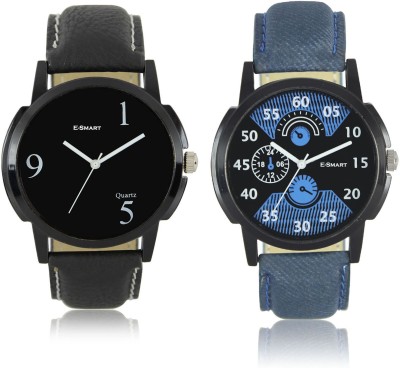 E-Smart W06-02-06-COMBO Black and Blue Dial analogue Watch Combo for men Watch  - For Men   Watches  (E-Smart)