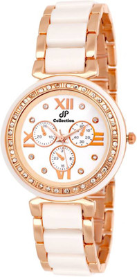 

dp collection DpColl~706 Wht-Gd Urban Dazzle Analog Watch - For Women