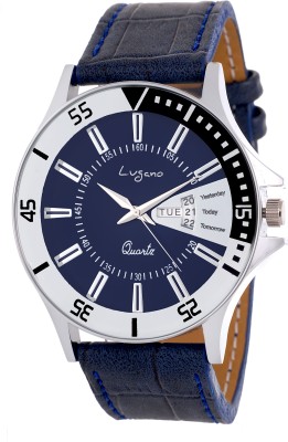 Lugano LG 1092 Blue Exclusive Day & Date Watch  - For Men   Watches  (Lugano)