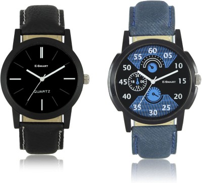 E-Smart W06-02-05-COMBO Black and Blue Dial analogue Watch Combo for men Watch  - For Men   Watches  (E-Smart)