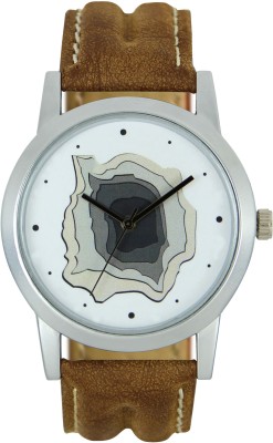 SVM L-9 3D Stylish White Dial And Brown Leather Strap Classic Watch - For Man Watch  - For Men   Watches  (SVM)